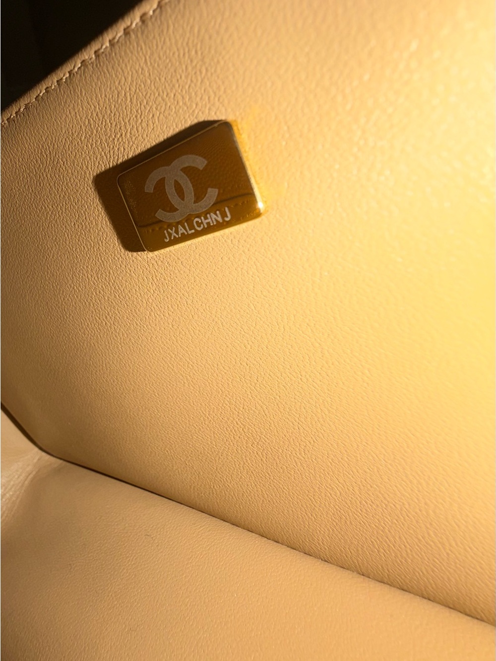 CHANEL Chevron Quilted Shoulder Bag in Tan with Gold Hardware - Picture 9 of 9